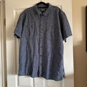 Patagonia Men’s Button-Down Shirt — Heathered Gray-Blue